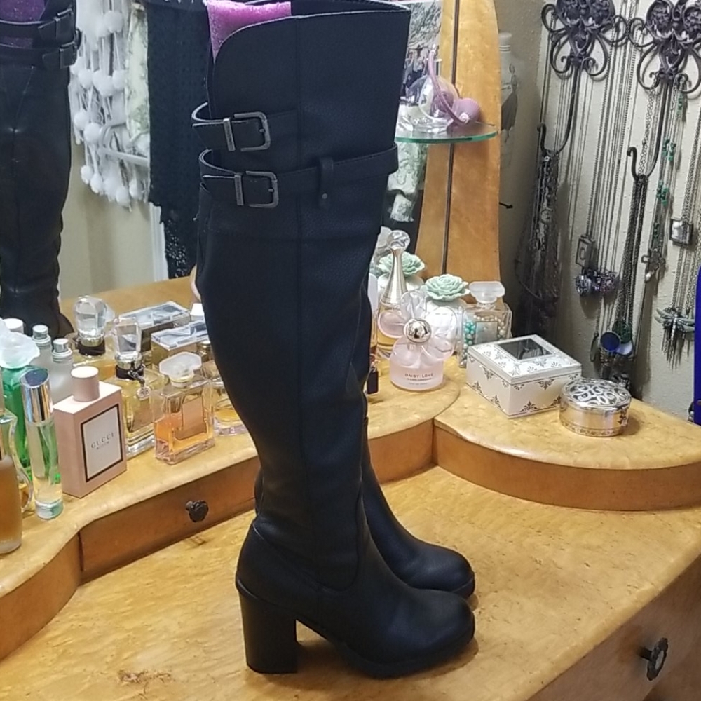 Black over the knee Boots Size 6 Worn Twice